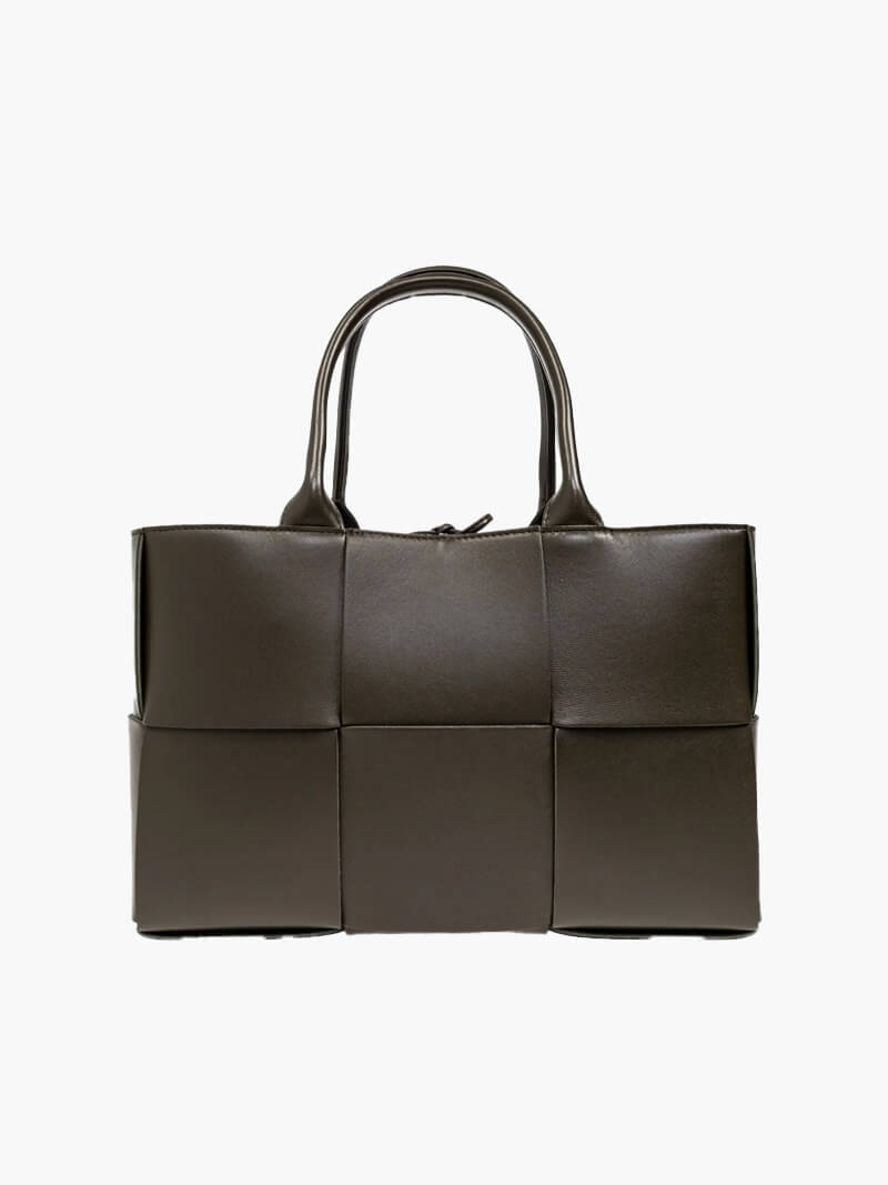 Myles - Sac Cabas en Cuir Tréssé Cafe - BAGALYIA 