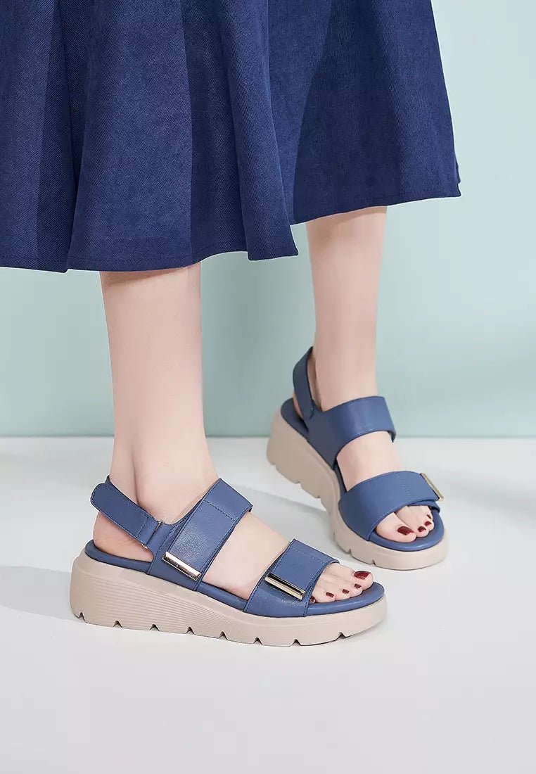 Sandalen Damen Keilabsatz Riemchen | LAURIE