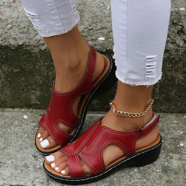 Bequeme Damen Sandalen Offen mit Klettverschluss | ELVIRA