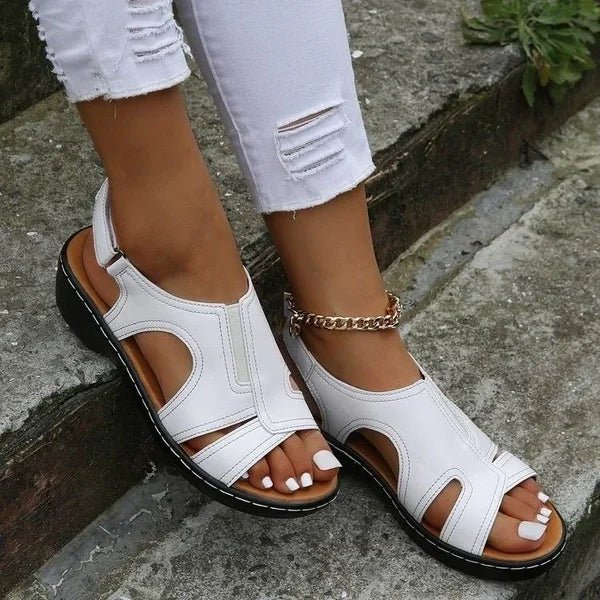 Bequeme Damen Sandalen Offen mit Klettverschluss | ELVIRA