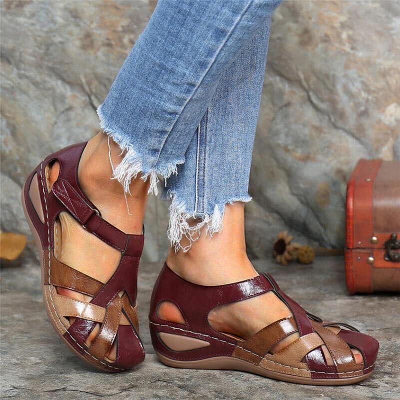 Elegante orthopädische Ledersandalen | VINTAGESTEP™