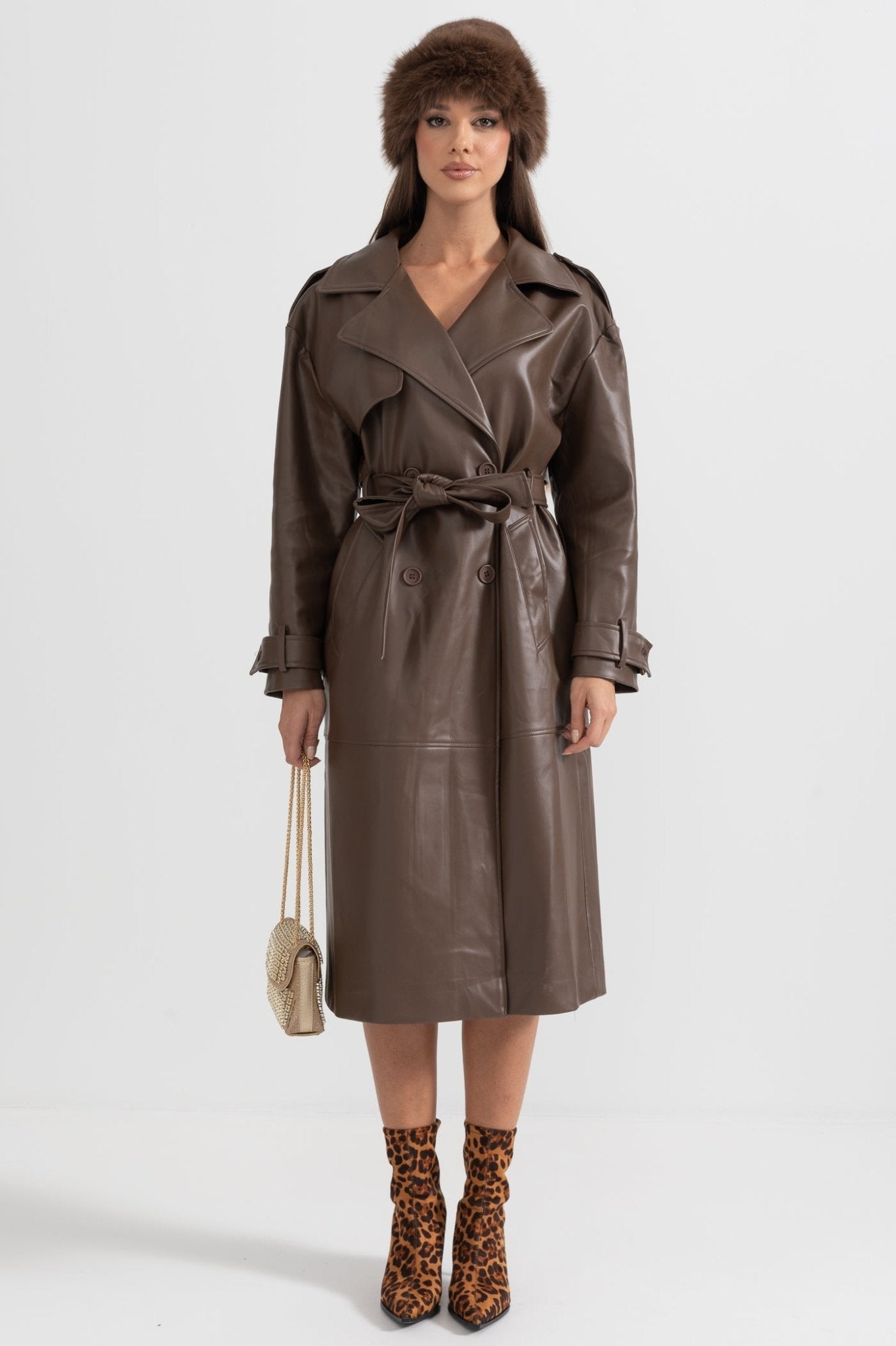 Trench Coat Cuir Vegan pour Femmes - LILI - MYLES Boutique