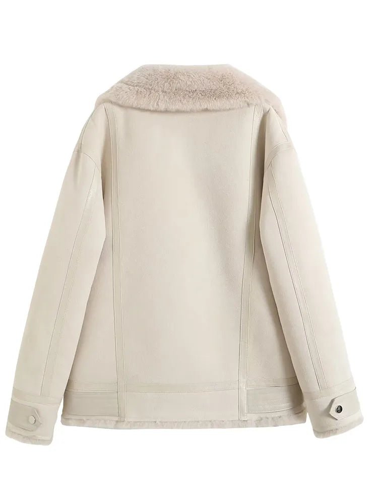 Damen Fliegerjacke Gefüttert Kunstleder | WARMFLY