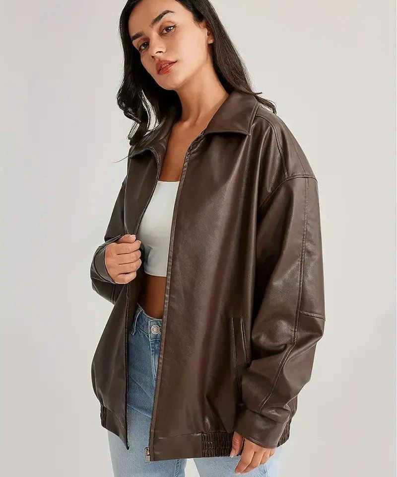 vestes bomber femme marron 