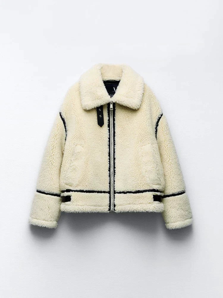 Gefütterte Jacke mit Woll-Effekt | WARMCOZY™