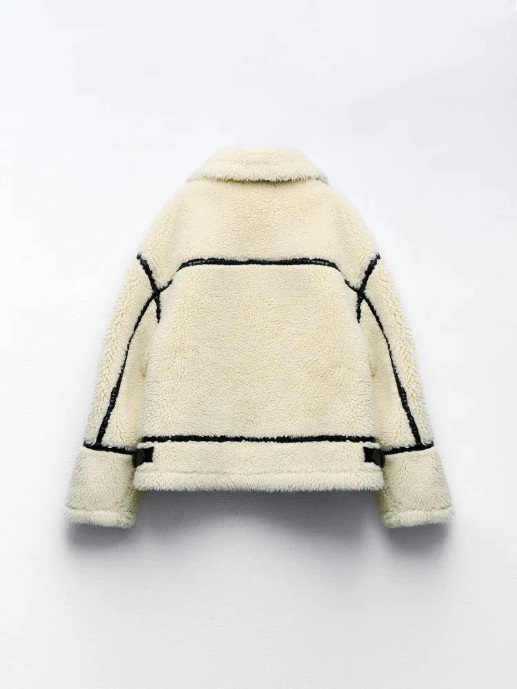 Gefütterte Jacke mit Woll-Effekt | WARMCOZY™