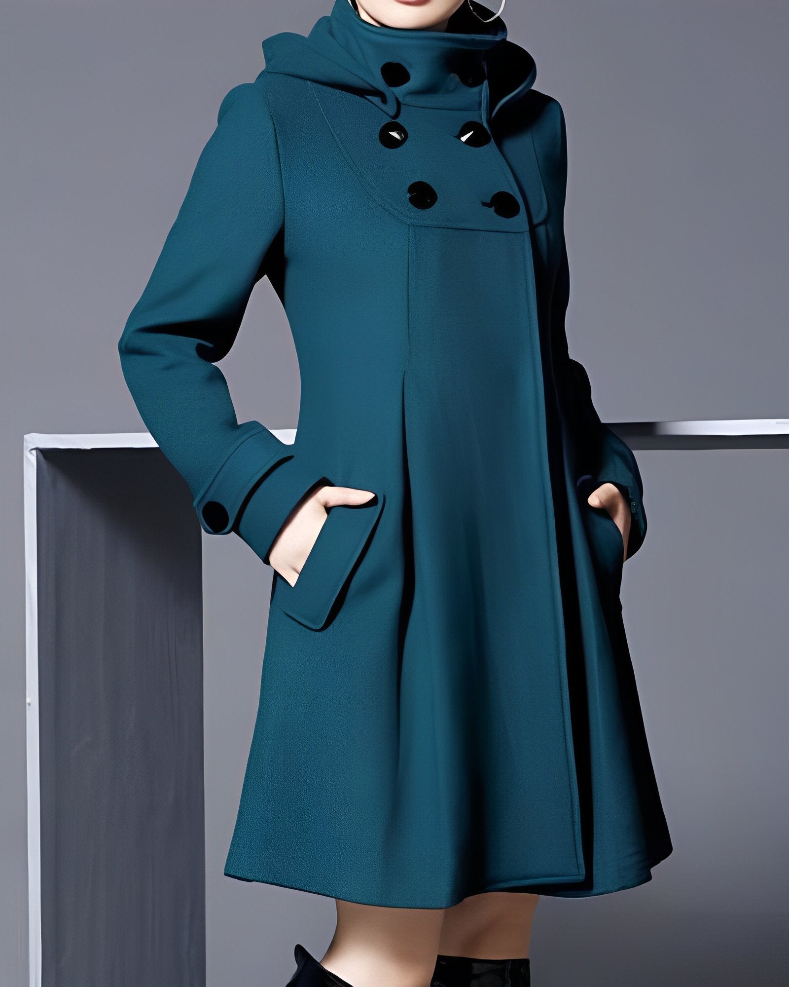 Elegante Jacke mit hohem Kragen und Kapuze | ÉDENIA™