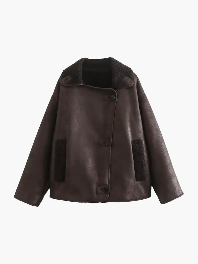 Jacke aus Kunstleder für Damen | GLAMYLA™