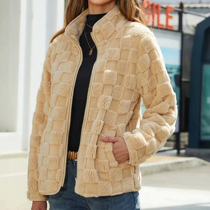 Weiche Fleecejacke mit Kachelstruktur für Damen | COZYCHECK™