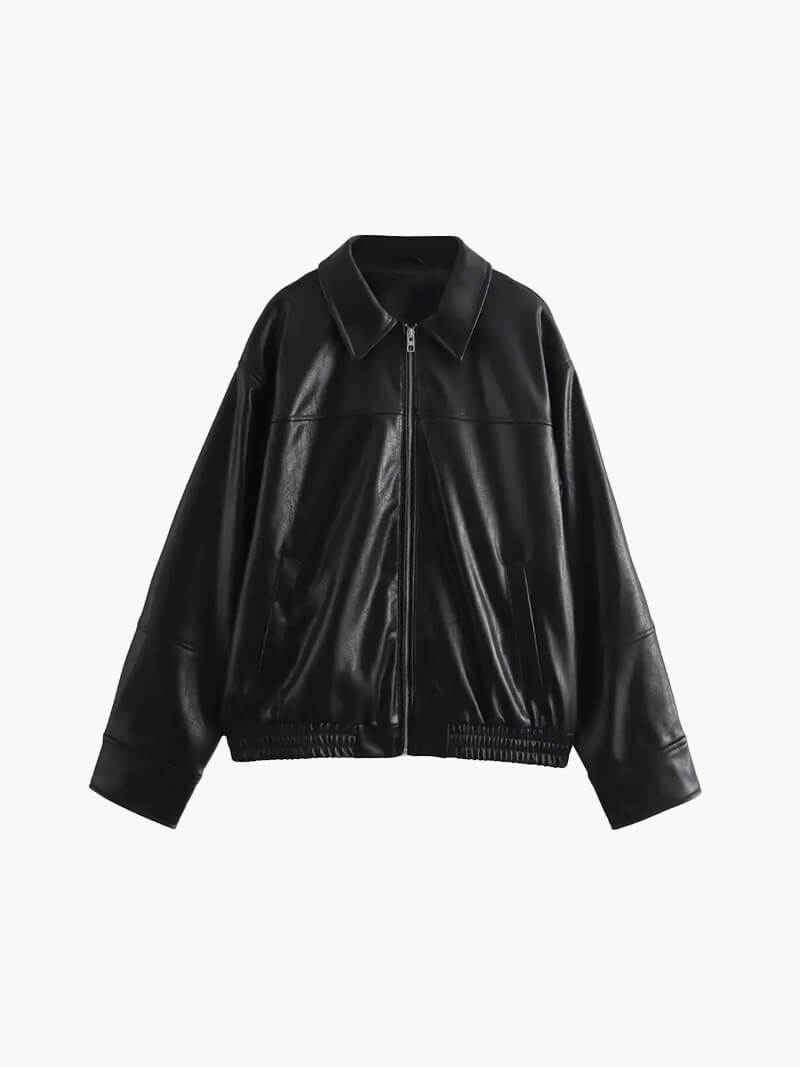 Jacke aus Kunstleder mit Reißverschluss für Damen | FALLIN™