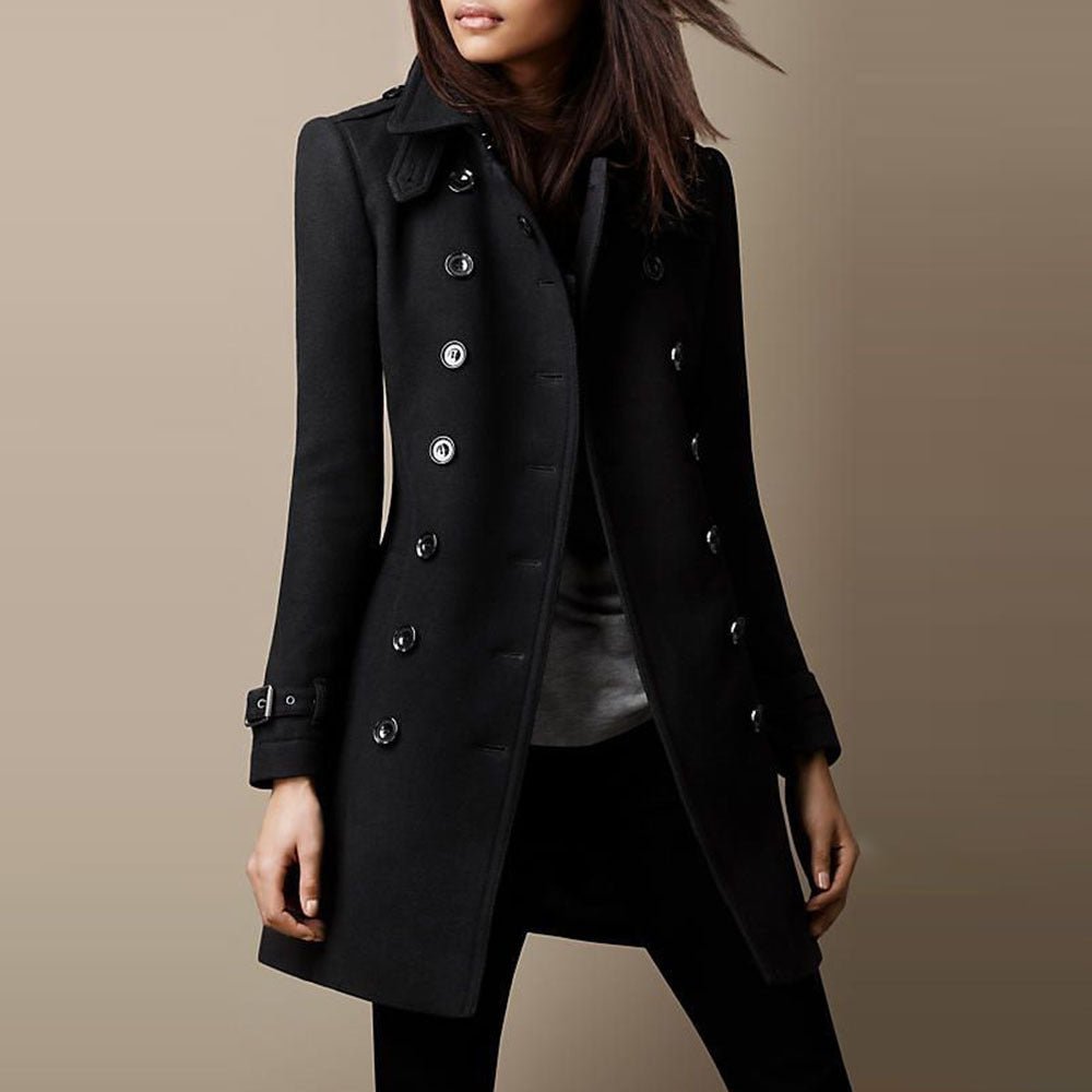 Lange Damenjacke aus Kunstwolle | STYLISTA™