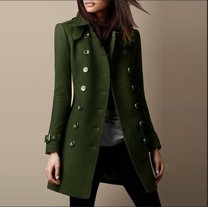 Lange Damenjacke aus Kunstwolle | STYLISTA™